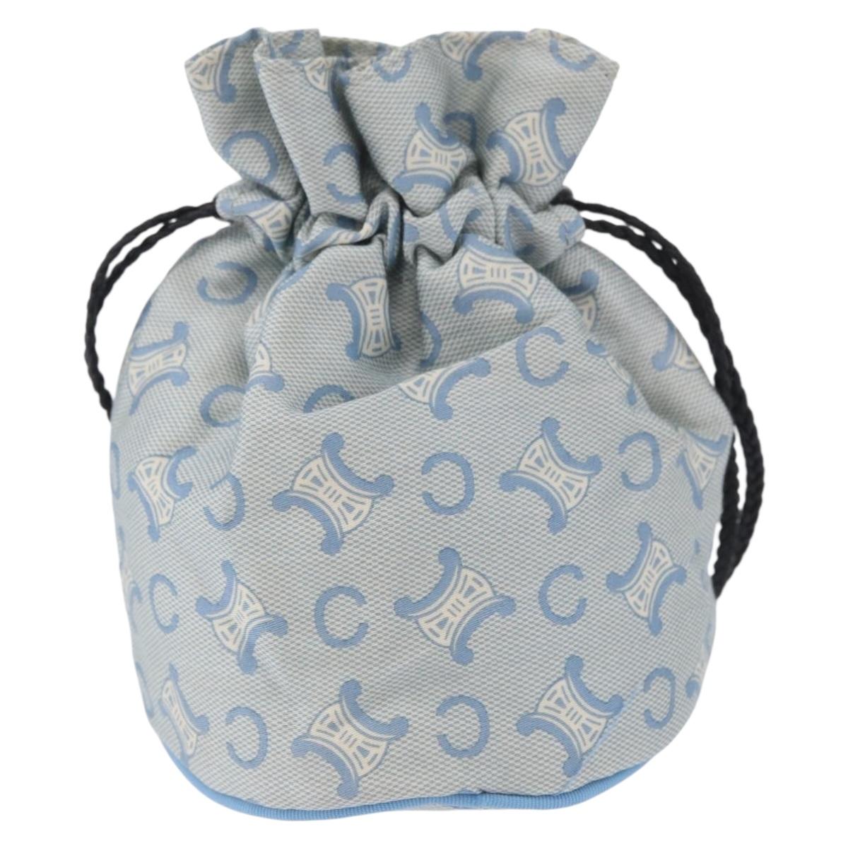 CELINE C Macadam Canvas Pouch Light Blue Auth AMZ028A