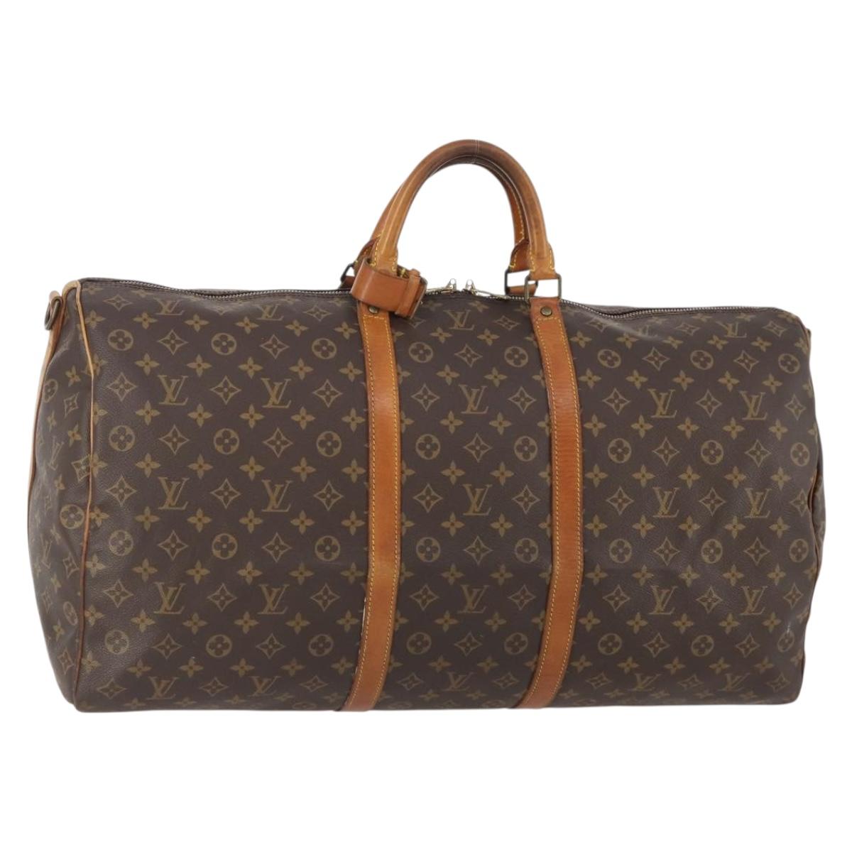 LOUIS VUITTON Monogram Keepall Bandouliere 60 Boston Bag M41412 LV Auth AMZ045