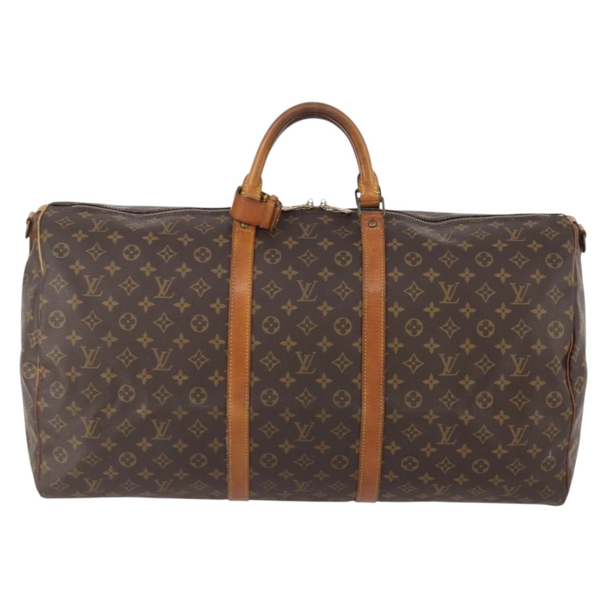 LOUIS VUITTON Monogram Keepall Bandouliere 60 Boston Bag M41412 LV Auth AMZ045
