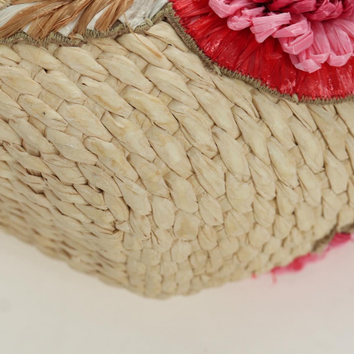 Miu Miu Tote Bag Raffia Pink Gold Auth AMZ060V