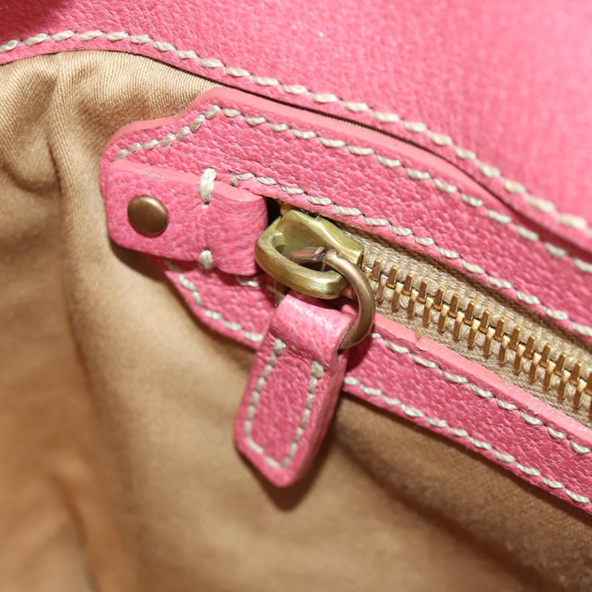 Miu Miu Tote Bag Raffia Pink Gold Auth AMZ060V