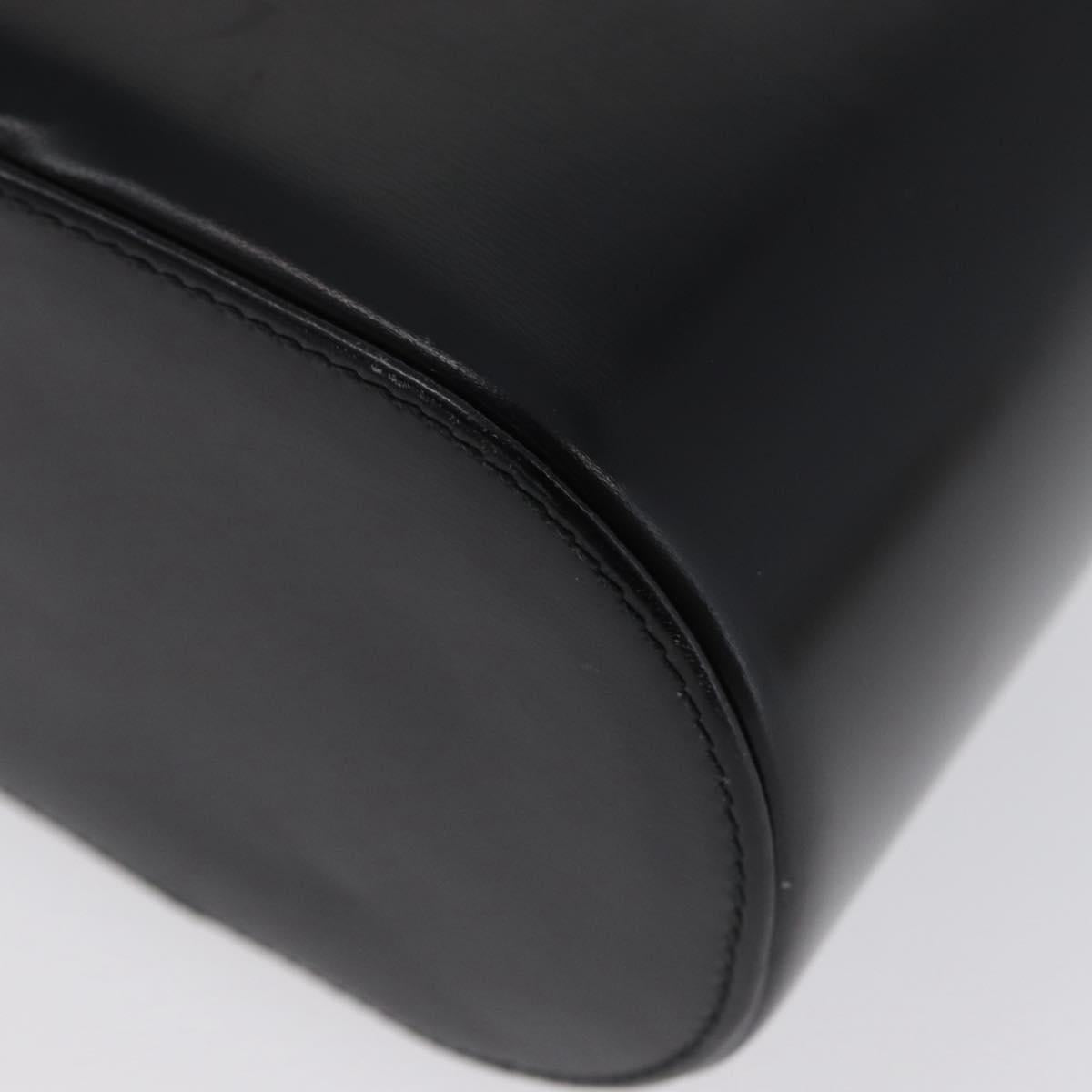 GUCCI Vanity Hand Bag Leather Black Gold Auth AMZ071A