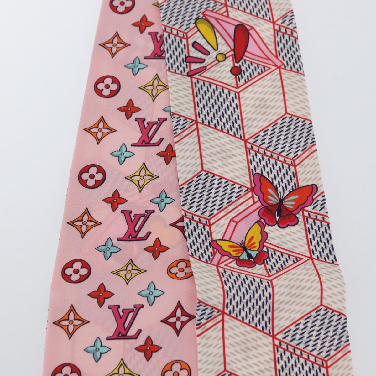 LOUIS VUITTON Bandeau Damier Pop Up Scarf Silk White M77697 LV Auth AMZ072M