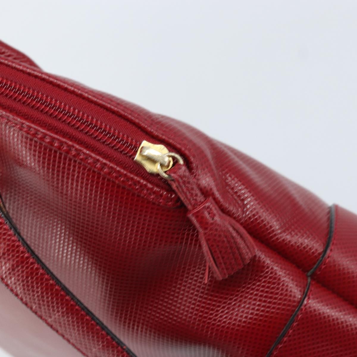 BOTTEGA VENETA Hand Bag Leather 2way Red Gold Auth AMZ081
