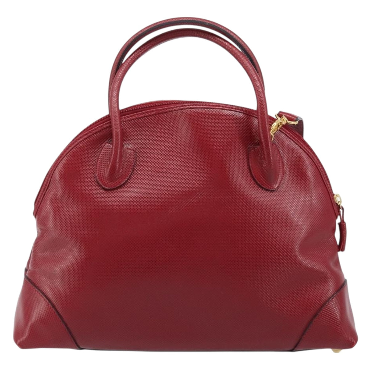 BOTTEGA VENETA Hand Bag Leather 2way Red Gold Auth AMZ081