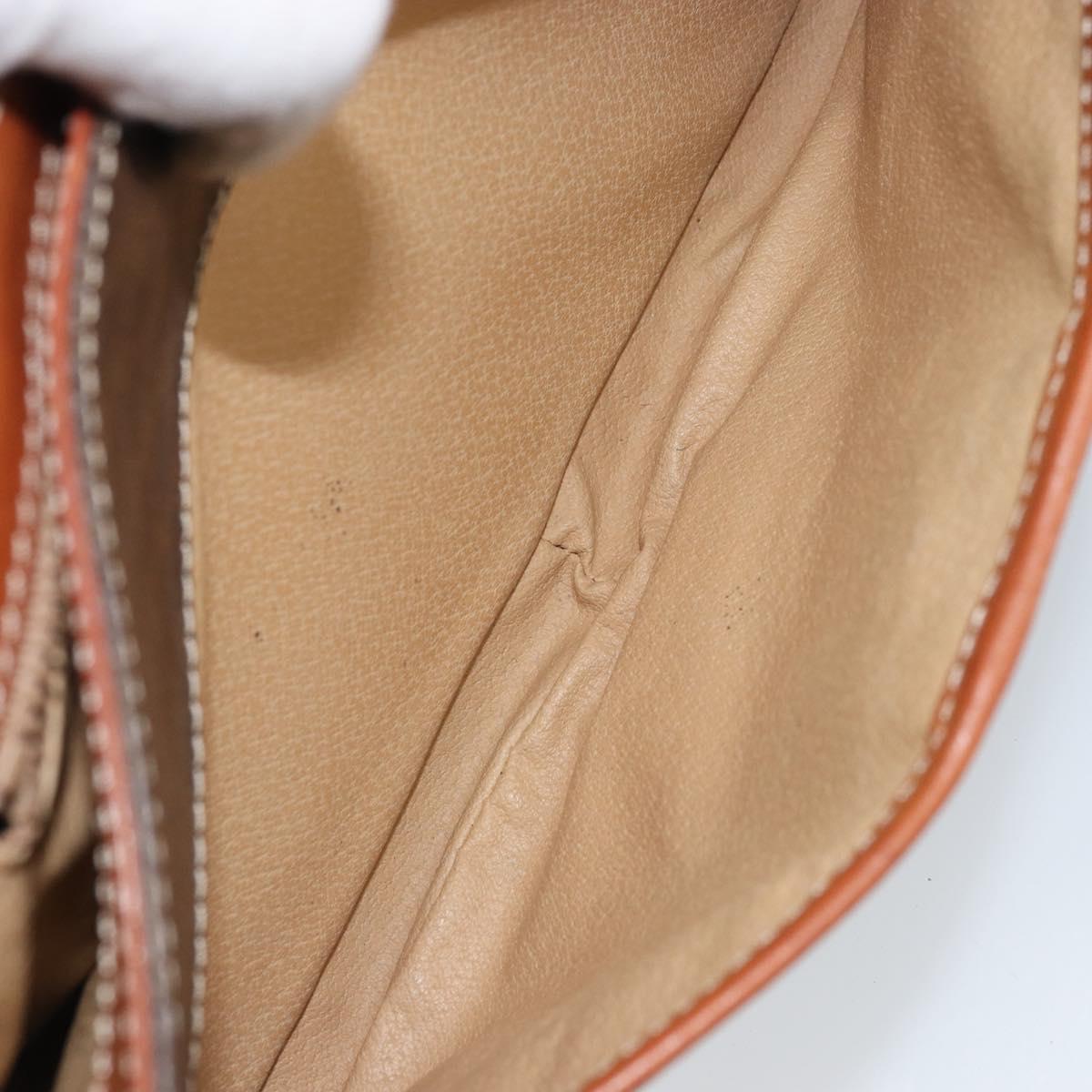 CELINE Macadam Canvas Shoulder Bag PVC Leather Brown Gold Auth AMZ082A