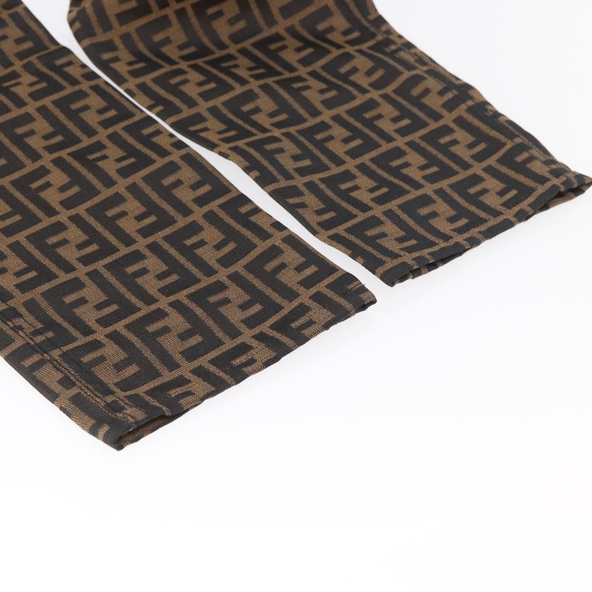 FENDI Zucca Canvas Pants 40 Black Brown Auth AMZ085M
