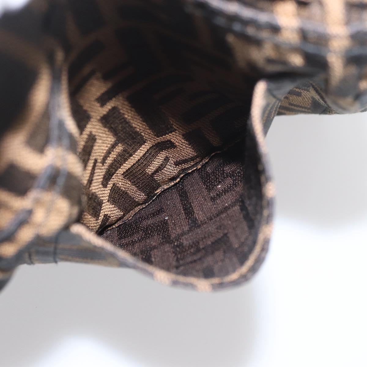 FENDI Zucca Canvas Pants 40 Black Brown Auth AMZ085M