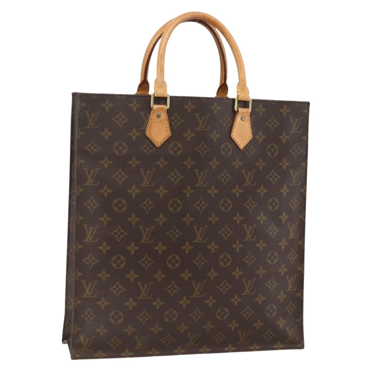 LOUIS VUITTON Monogram Sac Plat Hand Bag M51140 LV Auth AMZ094