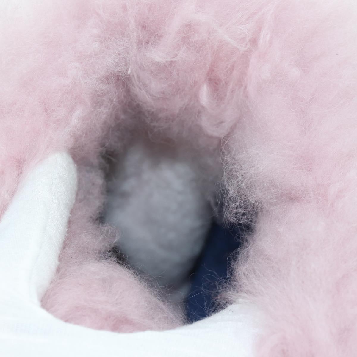 FENDI Hand Bag Fur Pink Silver Auth AMZ103V