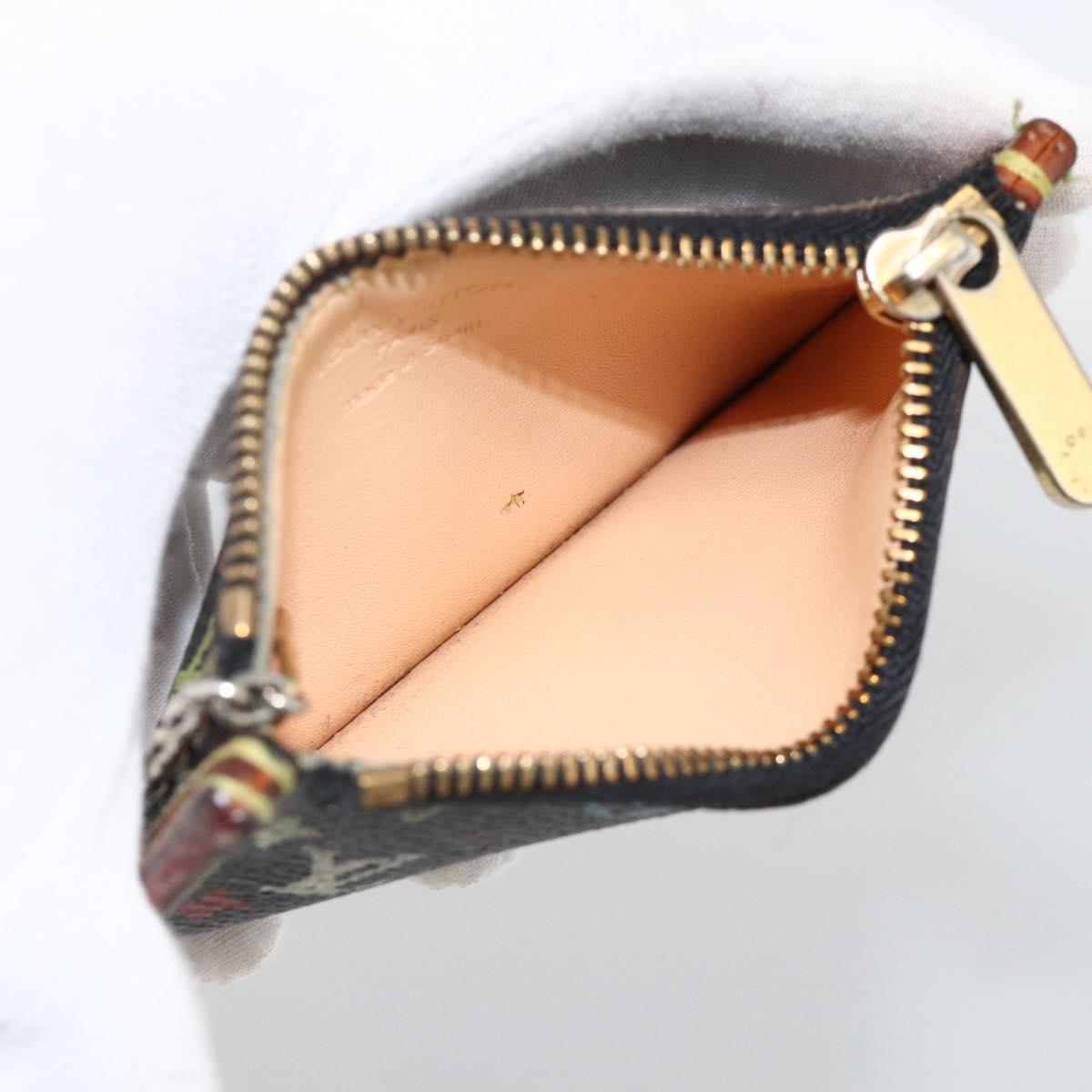 LOUIS VUITTON Multicolor Pochette Cles Coin Purse Black M13664 LV Auth AMZ107