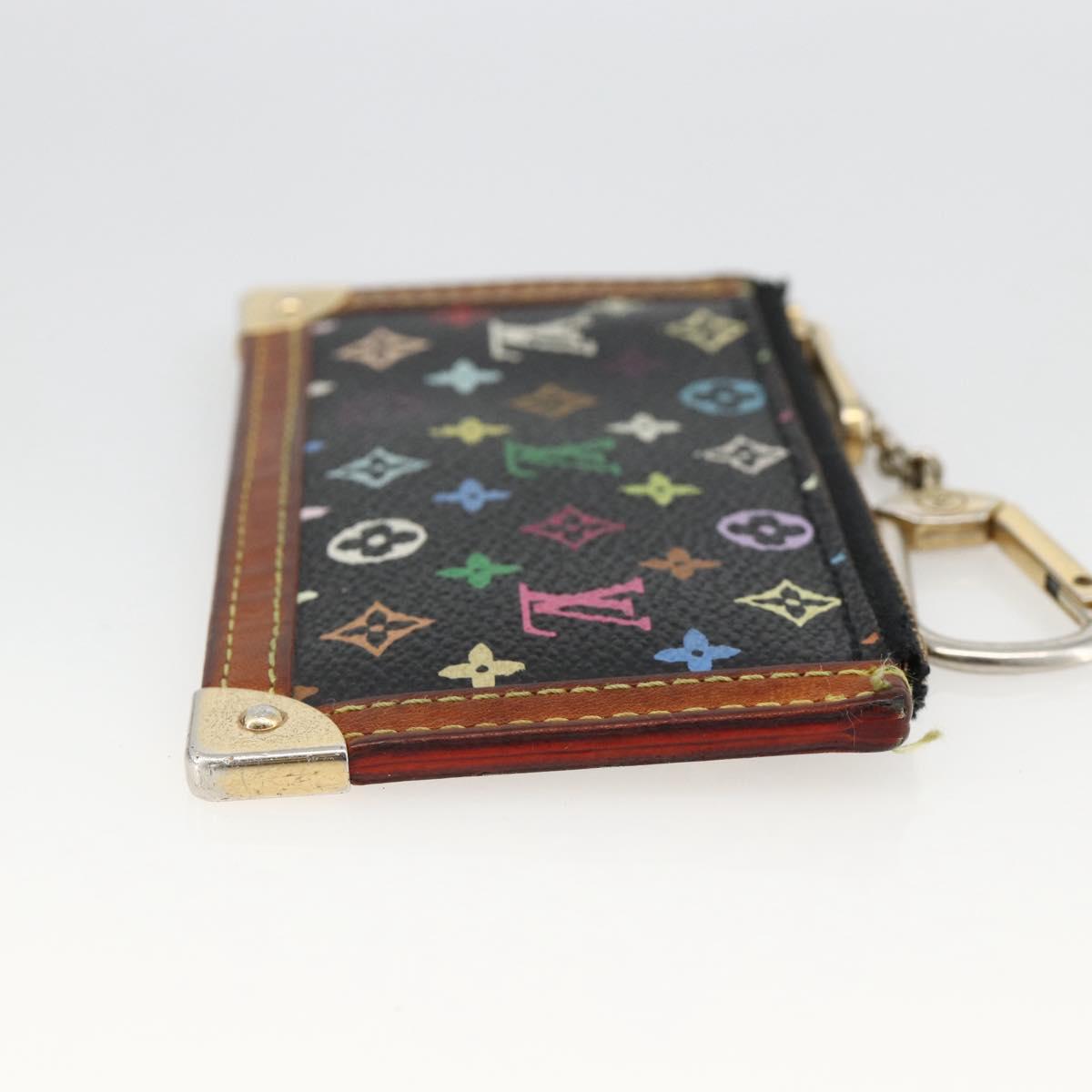 LOUIS VUITTON Multicolor Pochette Cles Coin Purse Black M13664 LV Auth AMZ107