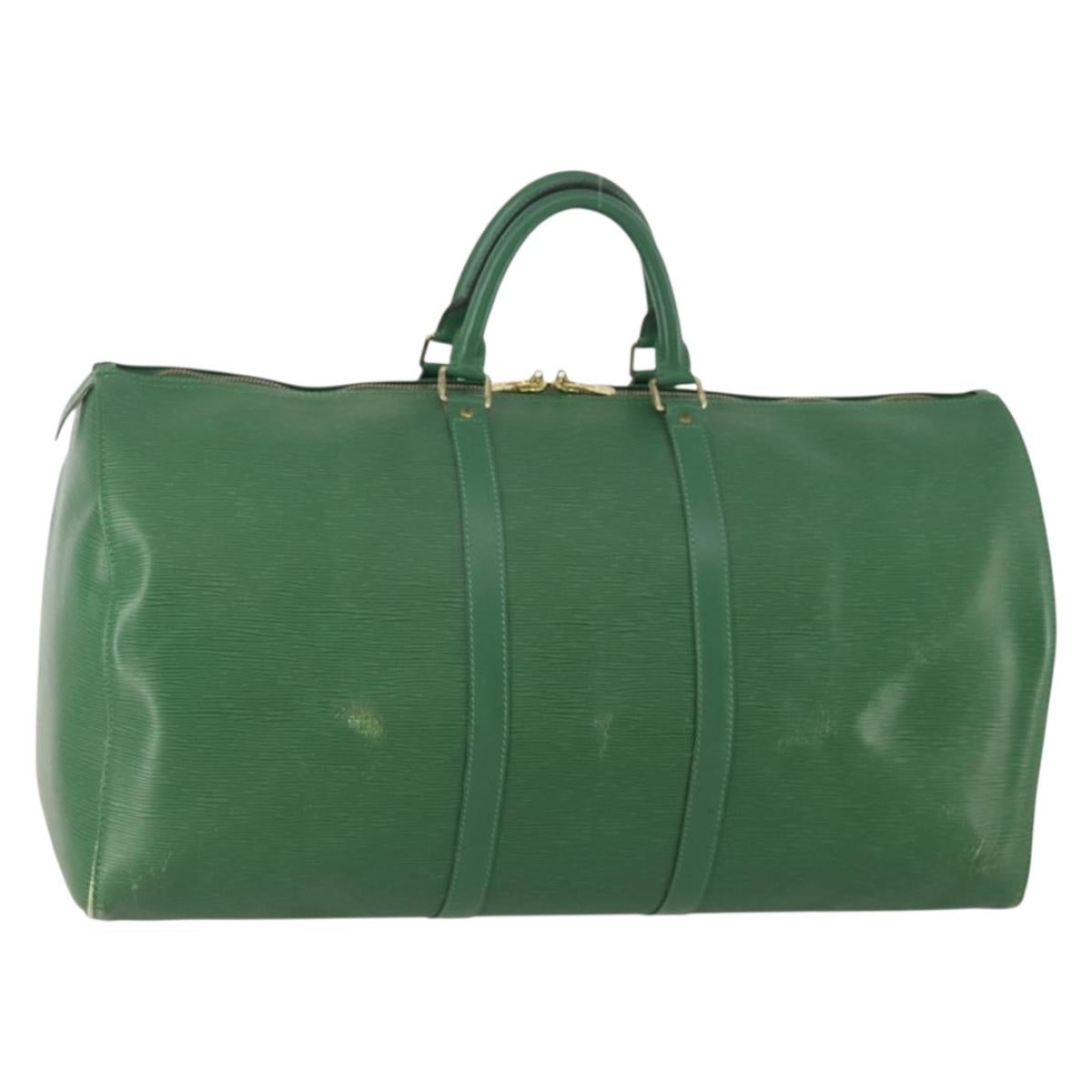 LOUIS VUITTON Epi Keepall 55 Boston Bag Green M42954 LV Auth AMZ128
