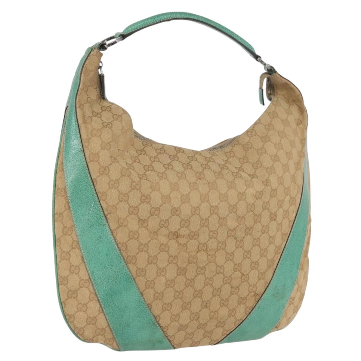 GUCCI GG Canvas Shoulder Bag Beige 124358 Auth AMZ130