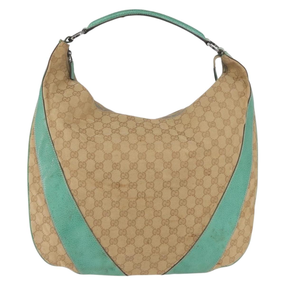 GUCCI GG Canvas Shoulder Bag Beige 124358 Auth AMZ130