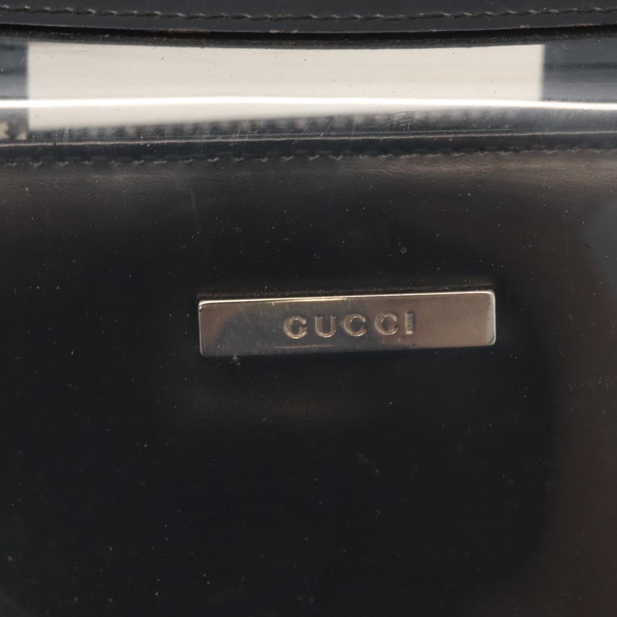 GUCCI Hand Bag Vinyl Black 000 2058 0548 5 Auth AMZ133
