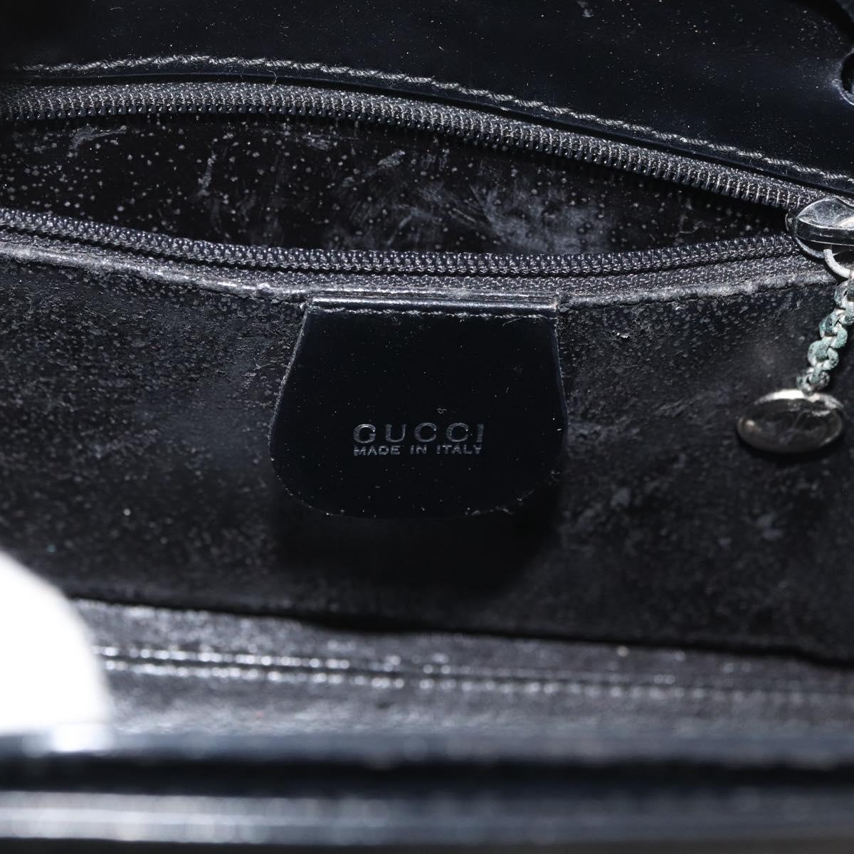 GUCCI Hand Bag Vinyl Black 000 2058 0548 5 Auth AMZ133