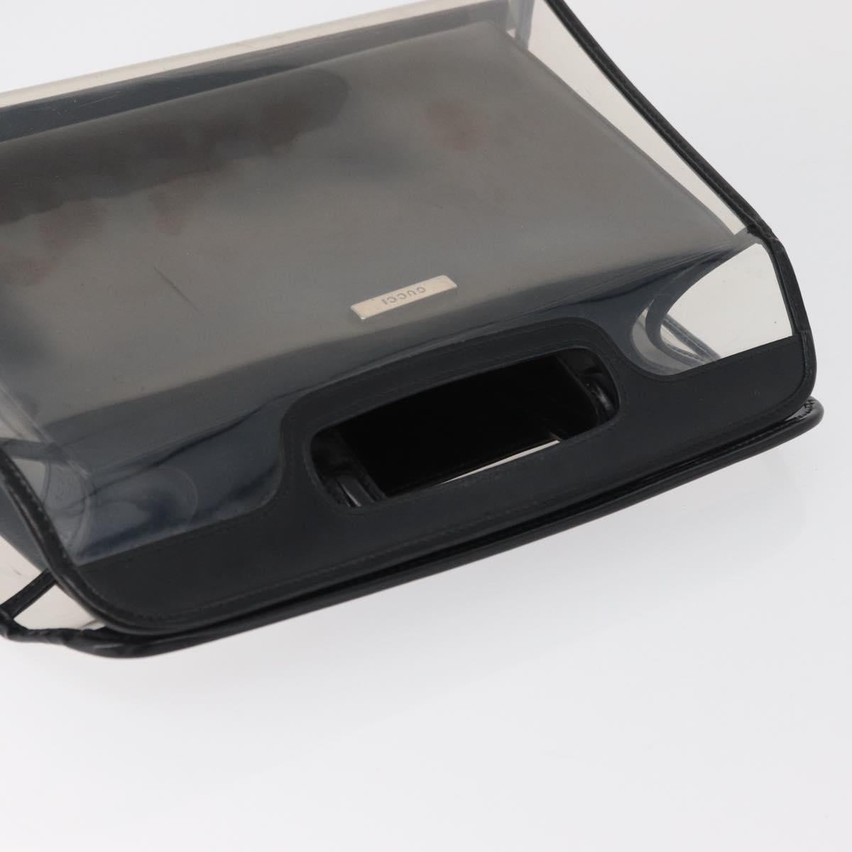 GUCCI Hand Bag Vinyl Black 000 2058 0548 5 Auth AMZ133