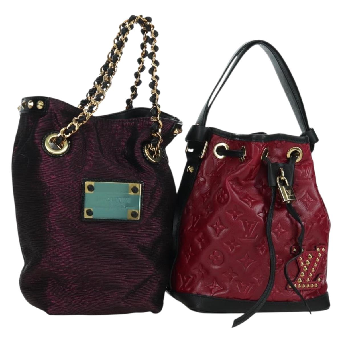 LOUIS VUITTON Monogram Noe Hiver Hand Bag Red WS7365 LV Auth AMZ134SM
