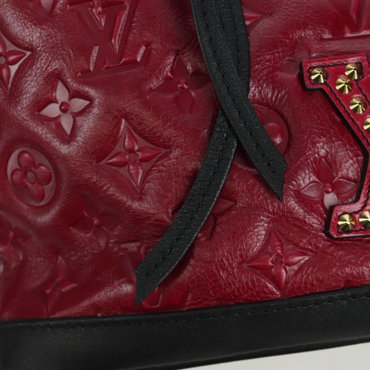 LOUIS VUITTON Monogram Noe Hiver Hand Bag Red WS7365 LV Auth AMZ134SM