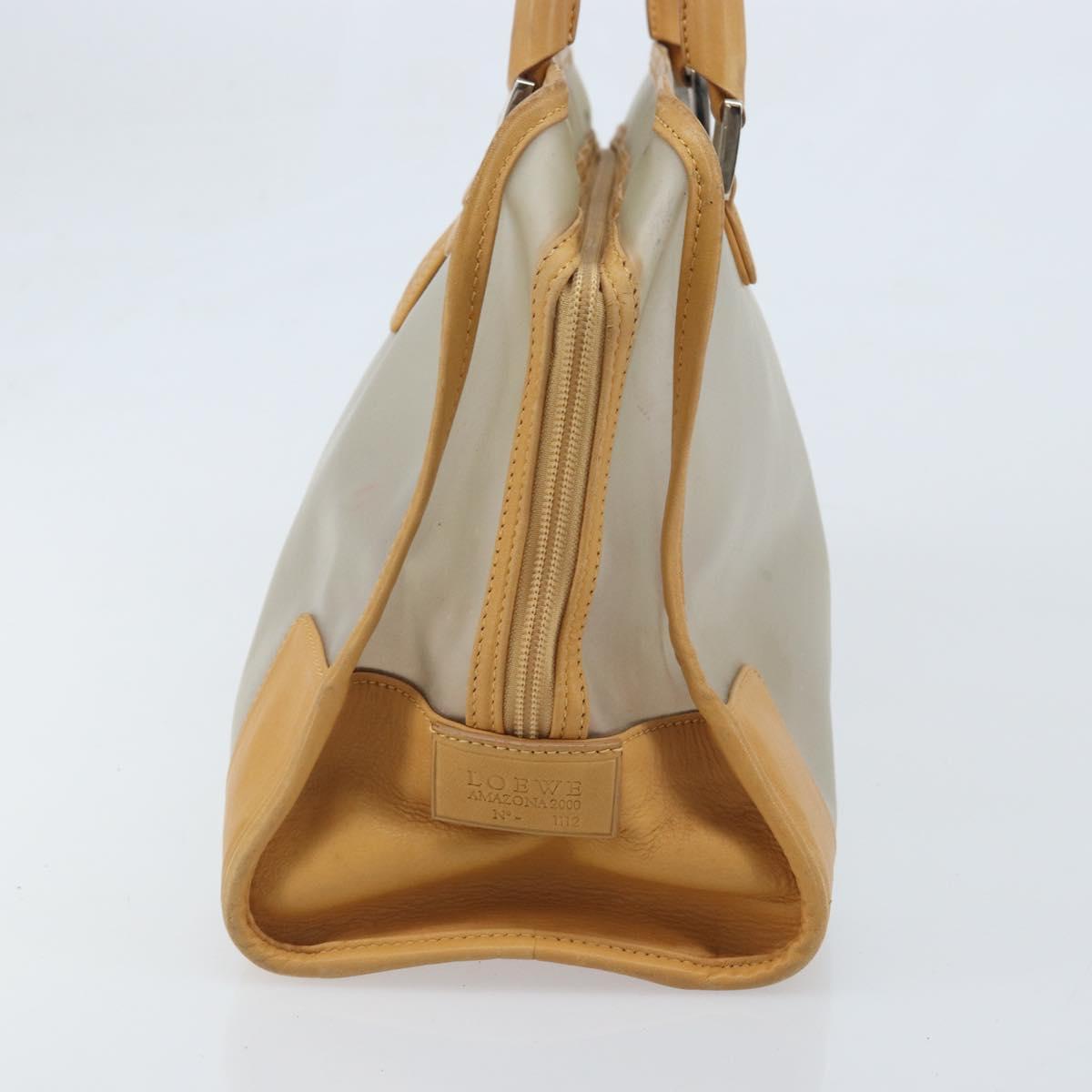 LOEWE Amazona 32 Hand Bag Vinyl Clear Silver Auth AMZ137