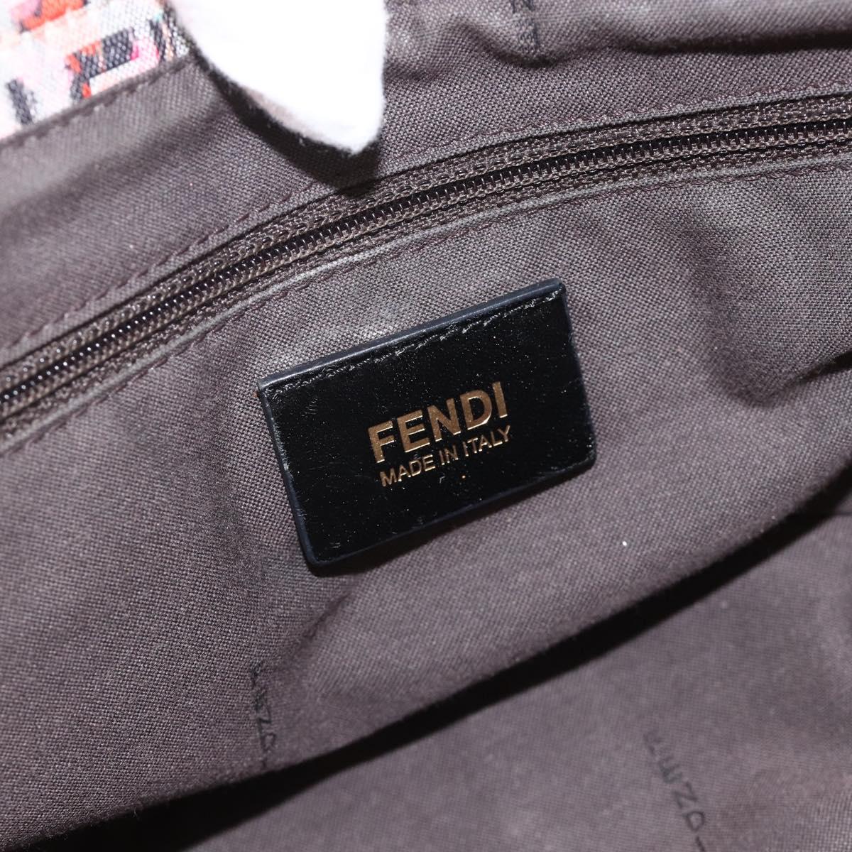 FENDI Zucchino Canvas Hand Bag 2way Multicolor Gold Auth AMZ138A
