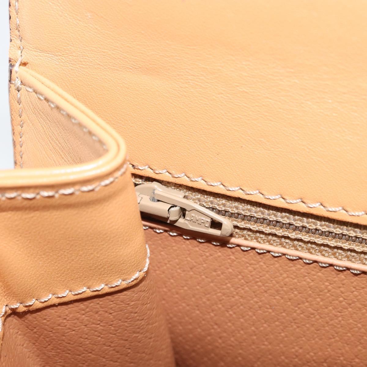 CELINE Macadam Canvas Hand Bag PVC Leather Brown Gold Auth AMZ142A