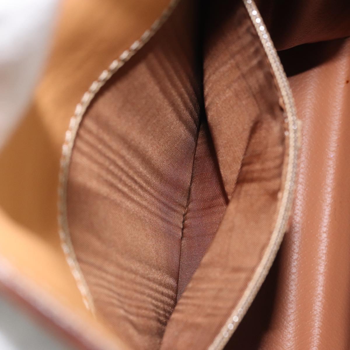 CELINE Macadam Canvas Hand Bag PVC Leather Brown Gold Auth AMZ142A