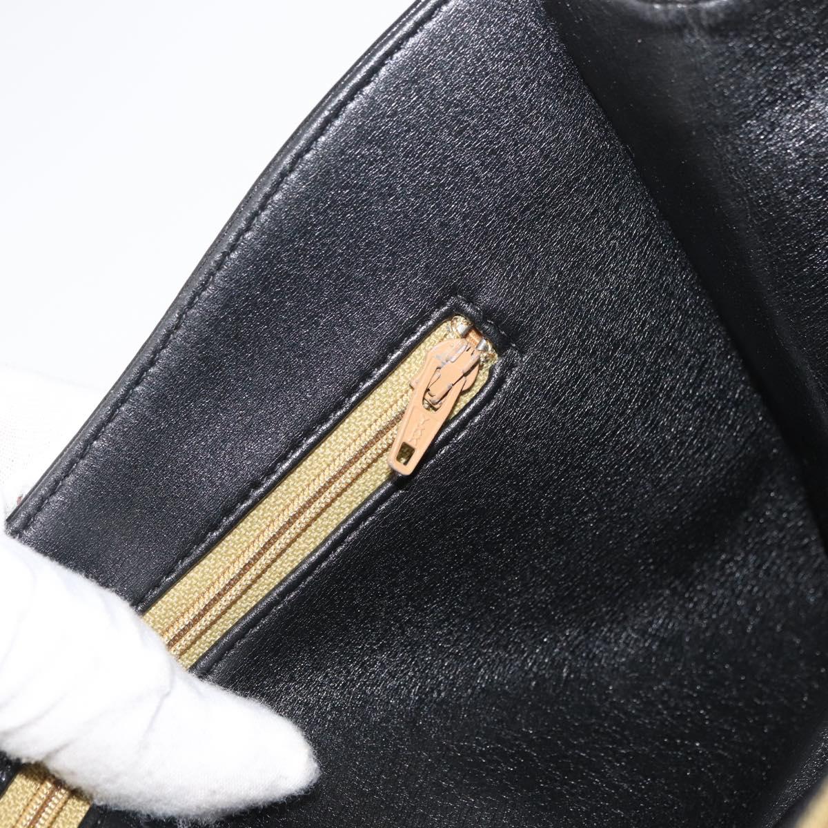 Christian Dior Shoulder Bag Calf Skin Black Gold Auth AMZ145A