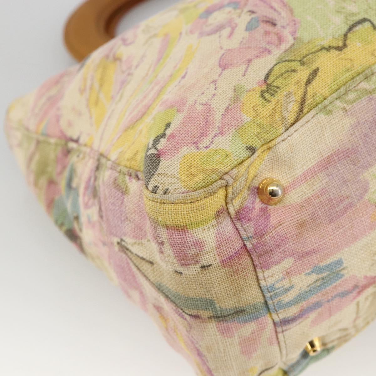 FENDI Hand Bag Canvas Multicolor Gold Auth AMZ146A