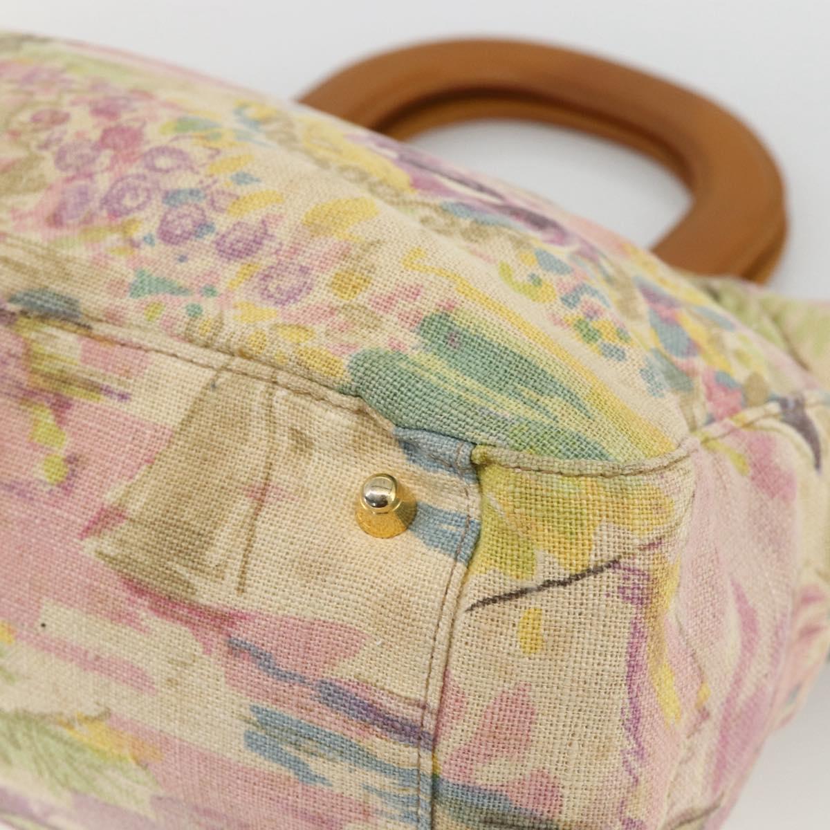 FENDI Hand Bag Canvas Multicolor Gold Auth AMZ146A