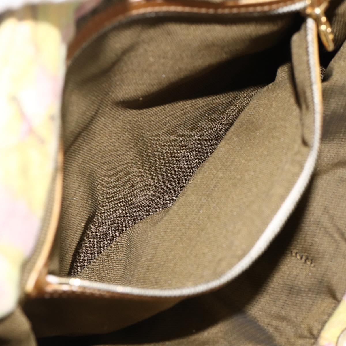 FENDI Hand Bag Canvas Multicolor Gold Auth AMZ146A