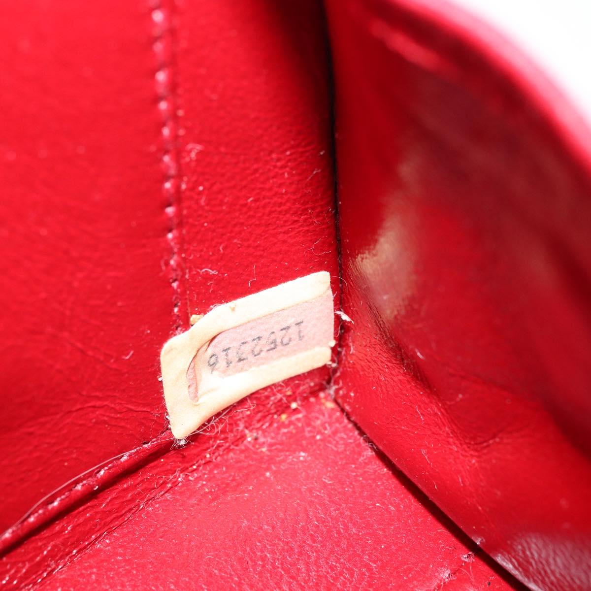 CHANEL Matelasse Chain Shoulder Bag Lamb Skin Red Gold CC Auth AMZ168A