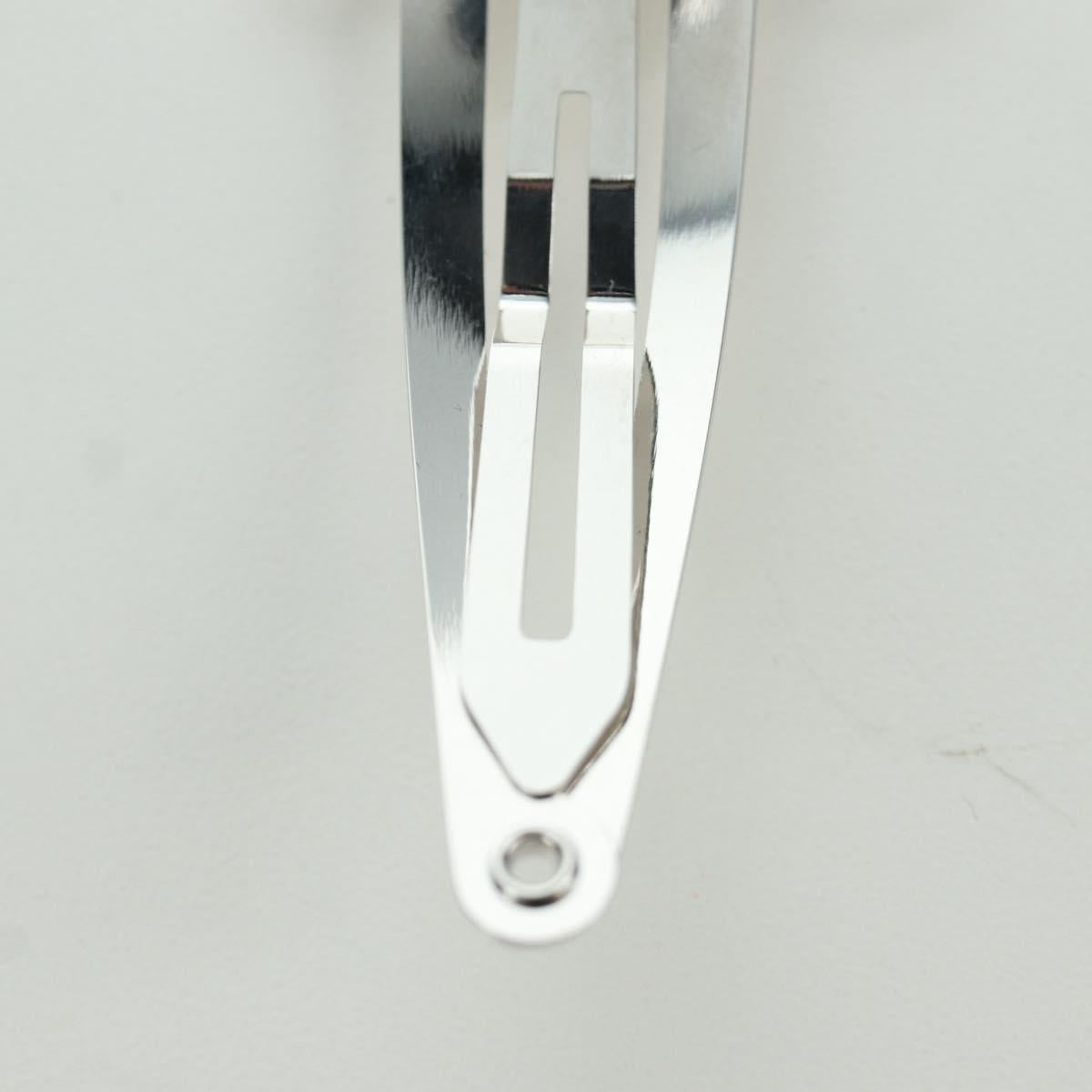 CELINE Barrette Triomphe Hair Clip metal Silver Auth AMZ181M