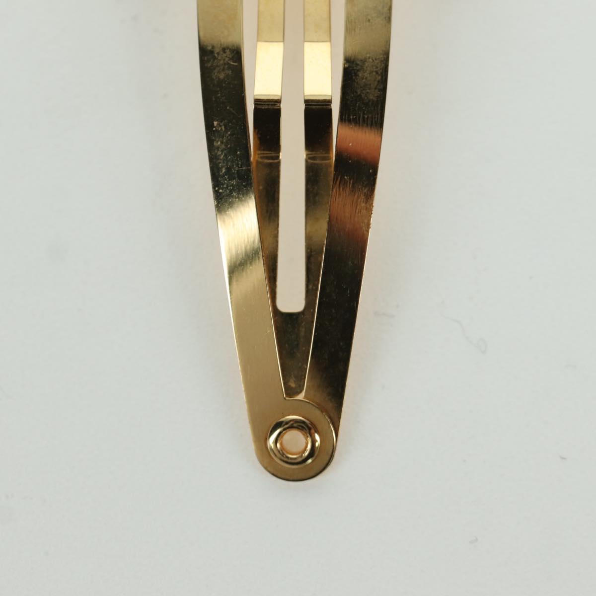 CELINE Barrette Triomphe Hair Clip metal Gold Tone Auth AMZ182M