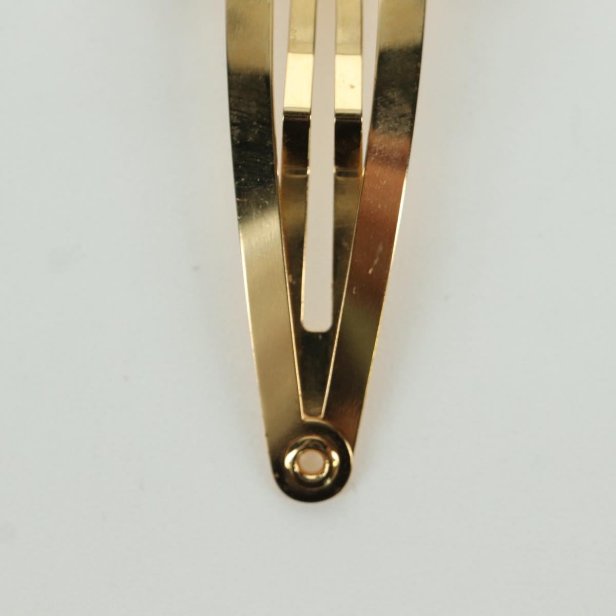 CELINE Barrette Triomphe Hair Clip metal Gold Tone Auth AMZ182M