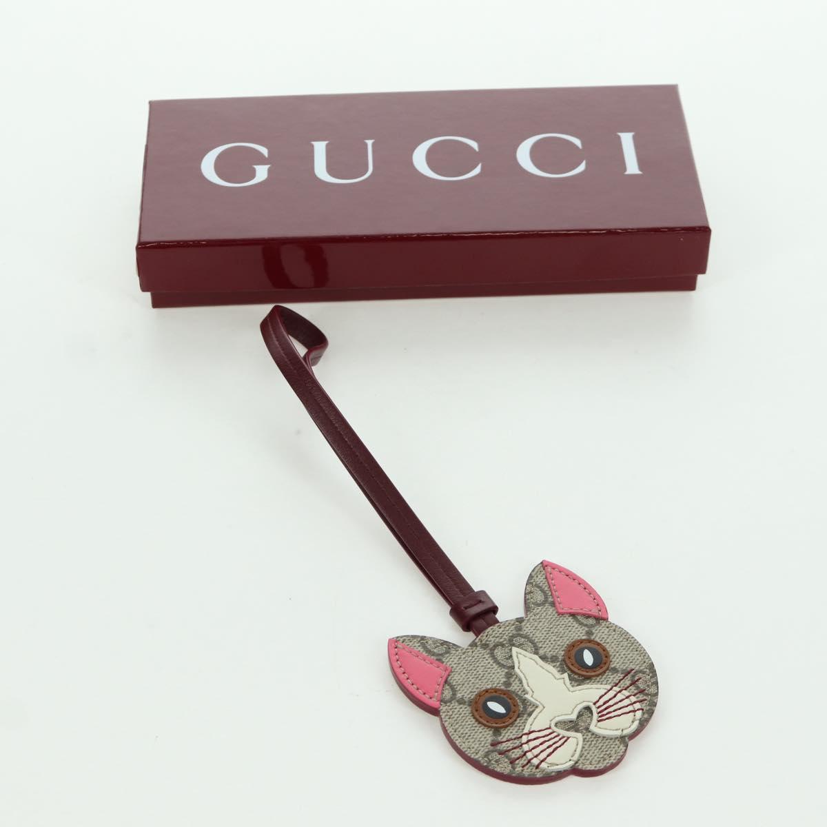 GUCCI GG Supreme Yuko Higuchi Charm PVC Beige Auth AMZ183SM