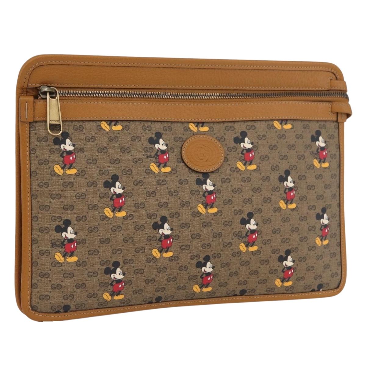 GUCCI Disney Collaboration Micro GG Supreme Bag PVC 602552 2067 Auth AMZ307M