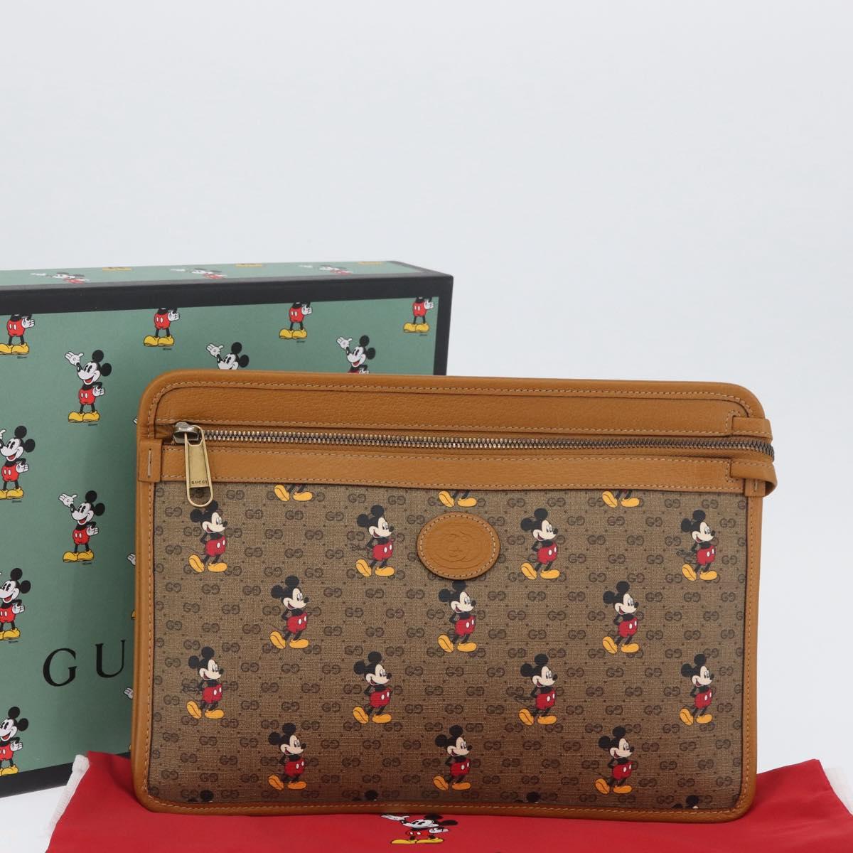 GUCCI Disney Collaboration Micro GG Supreme Bag PVC 602552 2067 Auth AMZ307M