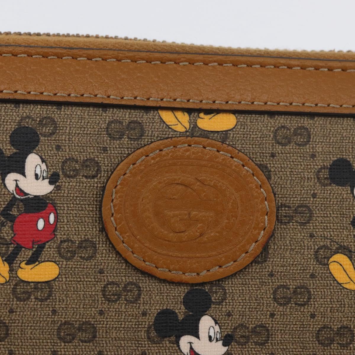 GUCCI Micro GG Supreme GUCCIxDisney Long Wallet PVC Beige 602532 Auth AMZ319M