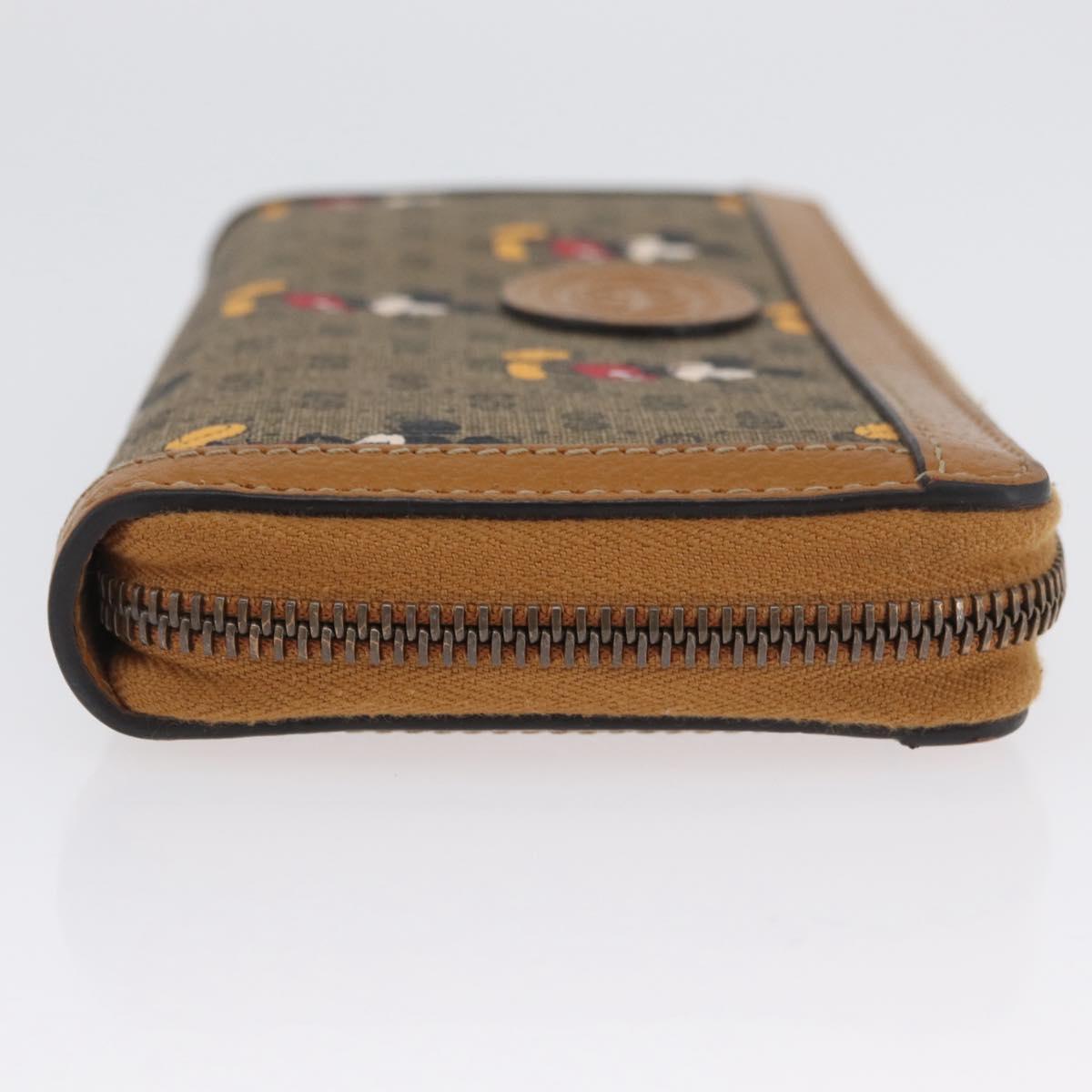 GUCCI Micro GG Supreme GUCCIxDisney Long Wallet PVC Beige 602532 Auth AMZ319M