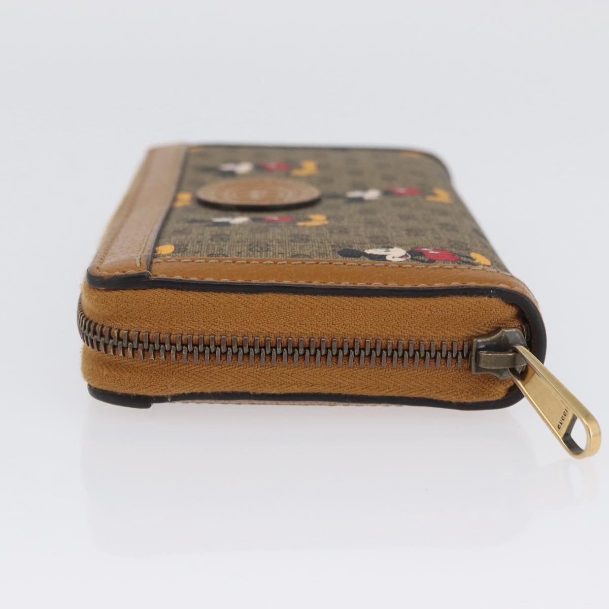 GUCCI Micro GG Supreme GUCCIxDisney Long Wallet PVC Beige 602532 Auth AMZ319M
