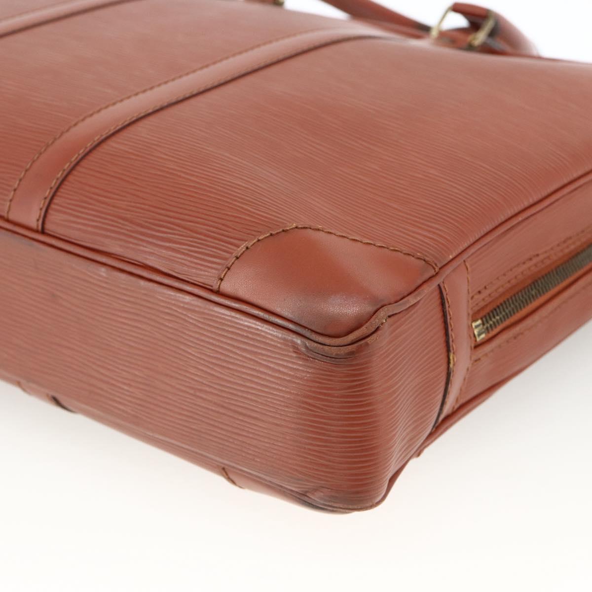 LOUIS VUITTON Epi Porte Documents Voyage Business Bag Brown M54478 Auth AMZ331