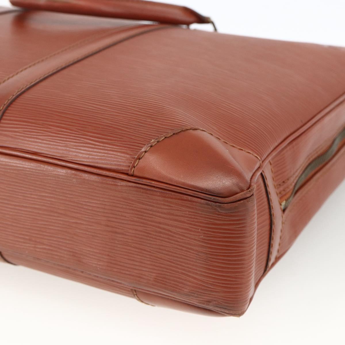 LOUIS VUITTON Epi Porte Documents Voyage Business Bag Brown M54478 Auth AMZ331