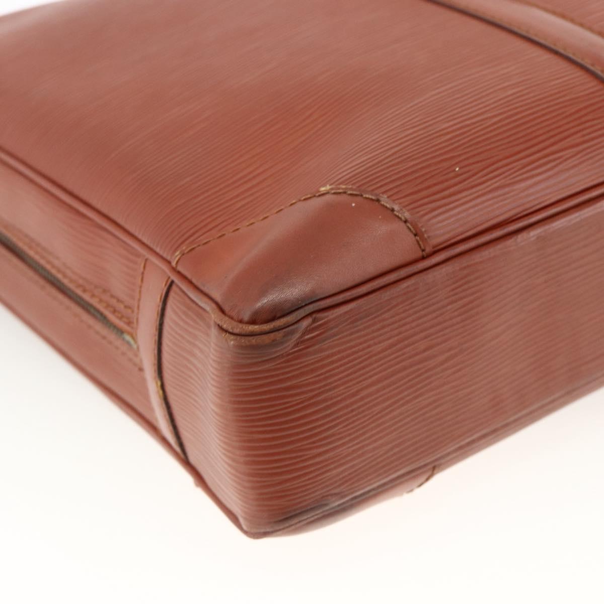 LOUIS VUITTON Epi Porte Documents Voyage Business Bag Brown M54478 Auth AMZ331
