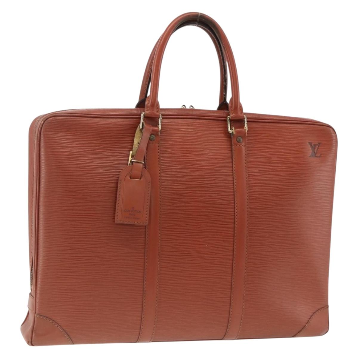 LOUIS VUITTON Epi Porte Documents Voyage Business Bag Brown M54478 Auth AMZ331