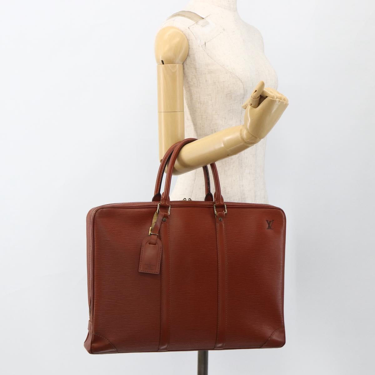LOUIS VUITTON Epi Porte Documents Voyage Business Bag Brown M54478 Auth AMZ331