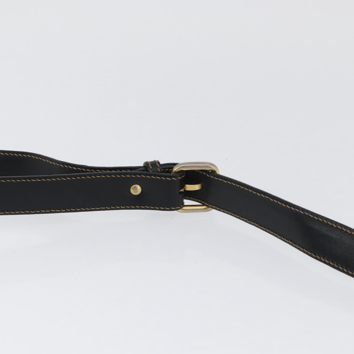 Burberrys Nova Check Shoulder Bag PVC Leather Black Gold Auth AMZ334