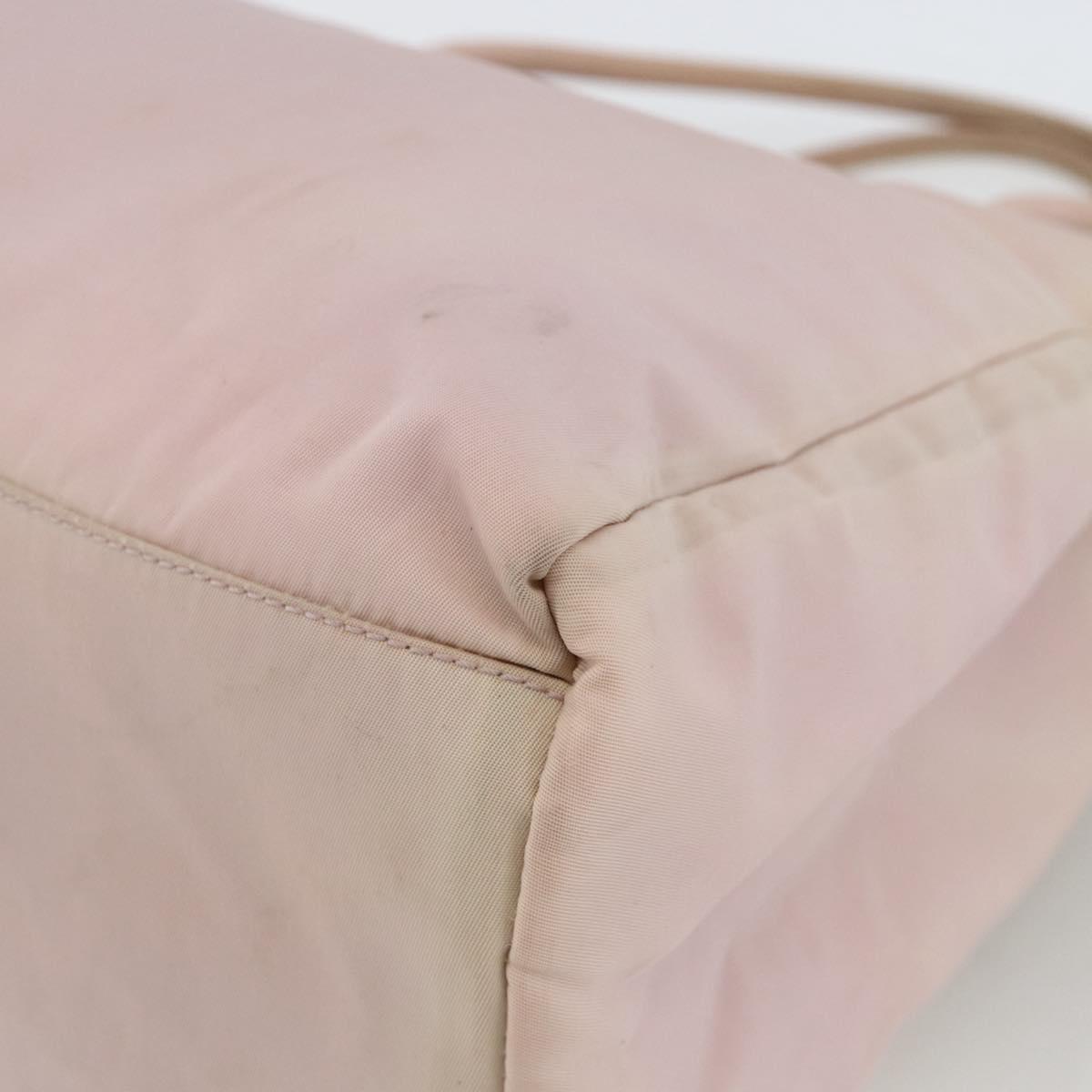 PRADA Hand Bag Nylon Pink Silver Auth AMZ341
