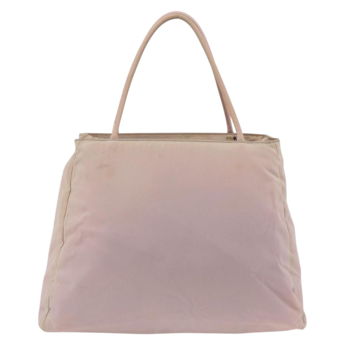 PRADA Hand Bag Nylon Pink Silver Auth AMZ341